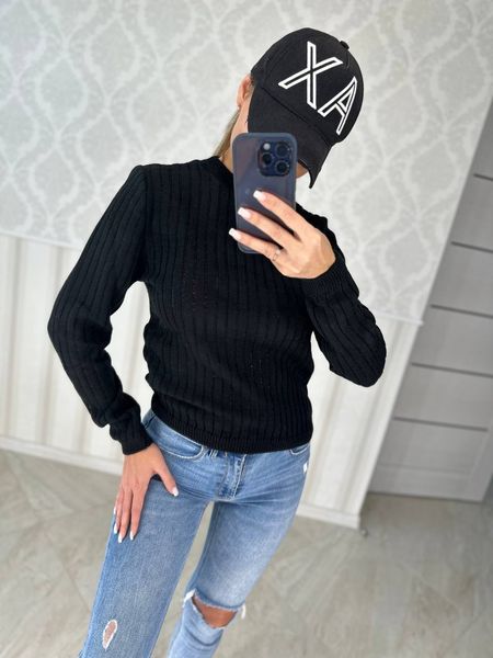 Жіночий вязаний светер рванка з круглою горловиною 311 фото