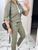 Женский летний котоновый костюм брюки и жакет на молнии хаки 67 фото