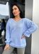 Жіночий тонкий ажурний светер оверсайз з V образною горловиною  401 фото 3